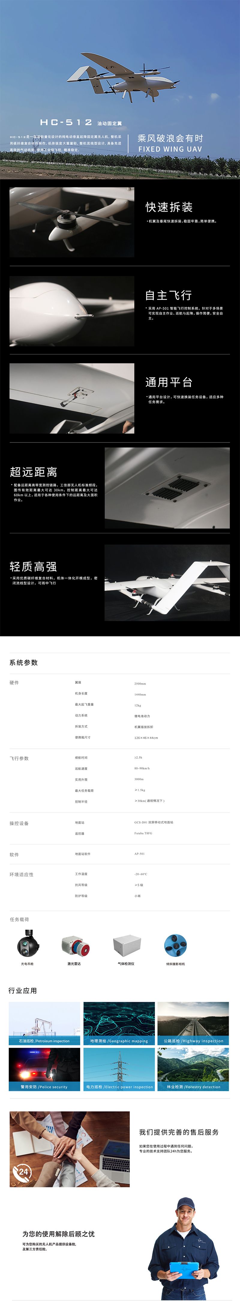 蜂巢航宇512垂直起降固定翼无人机
