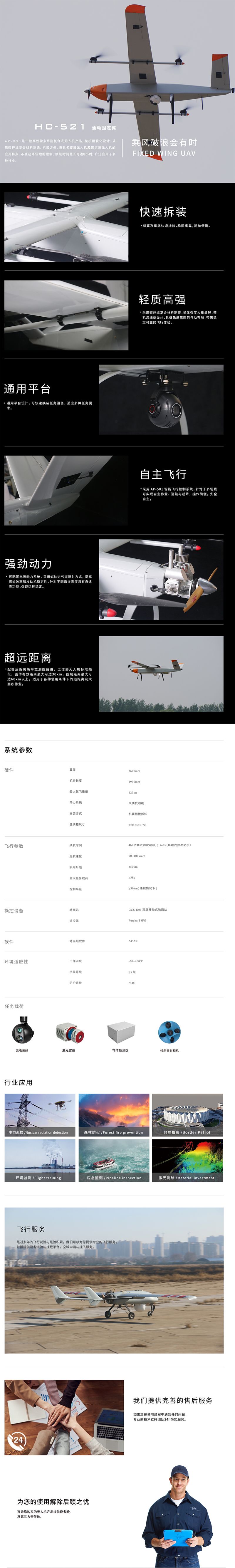 蜂巢航宇HC-521垂直起降固定翼无人机