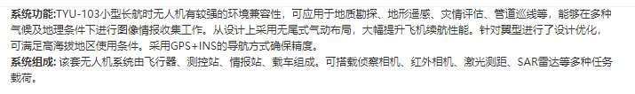 TYU-103小型长航时无人机