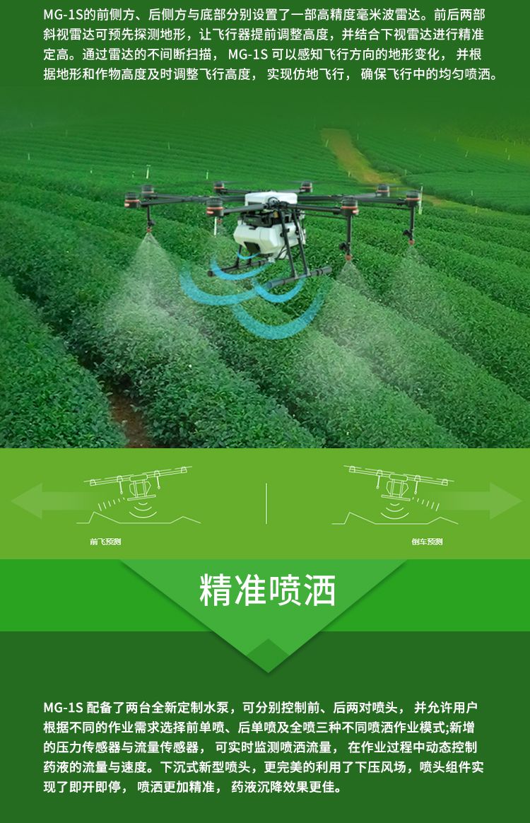 DJI大疆MG-1S智能农业植保机农药机八轴多旋翼喷洒无人机
